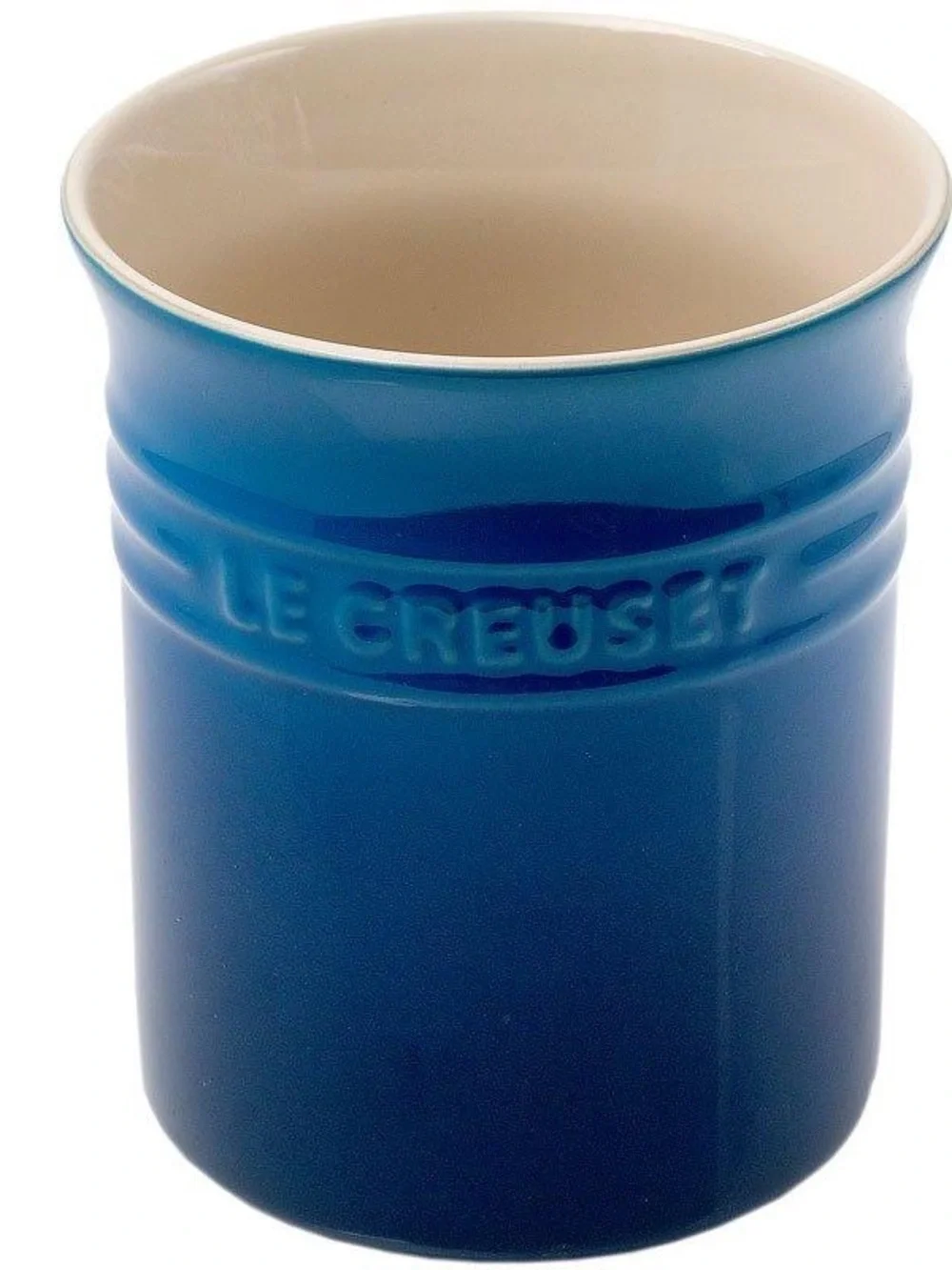 NEW Le Creuset Marseille Blue Ceramic Utensil Crock Holder 1 L Stoneware Kitchen